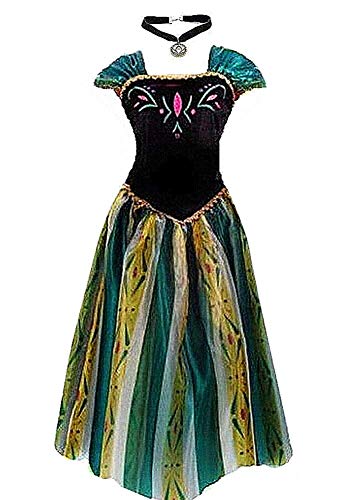 Princess Costume Ault Women Coronation Dress Costume (S Size fit for US 2-4) Green