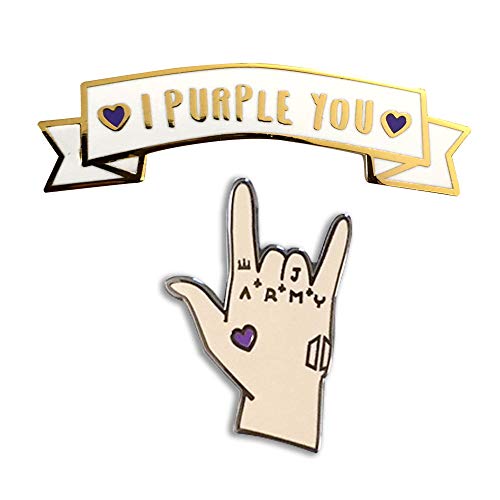Enamel 2 Pin Pack, I Purple You and Jungkook Hand