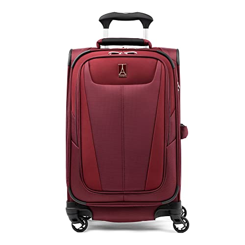 Travelpro Maxlite 5 Softside Expandable Carry on Luggage with 4 Spinner Wheels, Lightweight Suitcase, Men and Women, Burgundy, Carry On 21-Inch