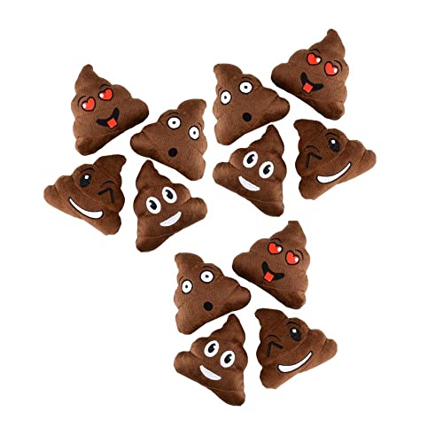 AMSUM Emoji Poop Pillow 5' Plush Assorted- 12 Pack - Party Favors, Goody Bags, Prizes, Gag Gifts