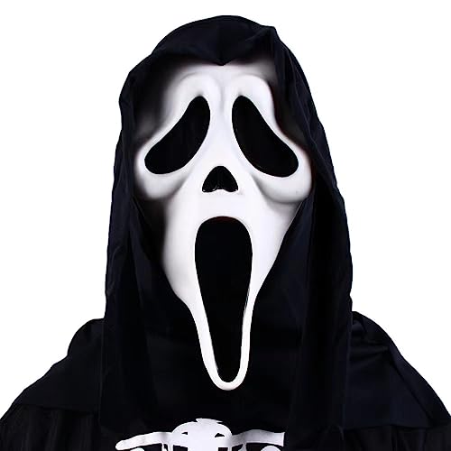 DeliverSuperJoy Ghostface Mask Scream Mask Mask Halloween Decorations Costume Creepy Cosplay Prop for Adults Kids