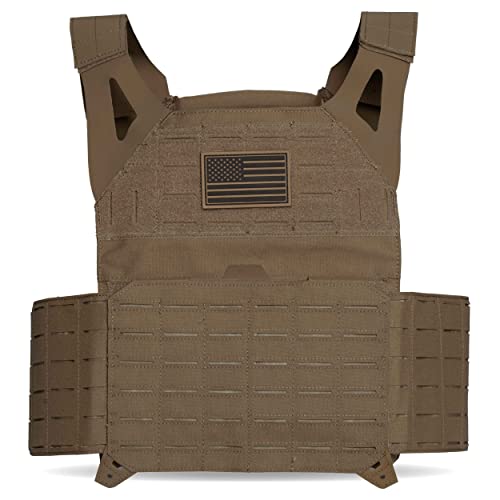 Tacticon BattleVest Lite | Tactical Vest | Combat Veteran Owned Company | Fully Adjustable Lightweight Vest | 360-degree Laser-Cut PALS Coverage (Coyote Brown)