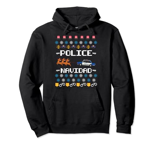 Police Navidad Ugly Christmas Sweater Funny Policeman X-Mas Pullover Hoodie