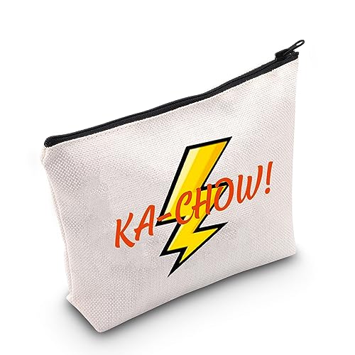 MNIGIU Funny Kachow Print Bag Kachow Bag Lightning Pattern Bag With Zipper Cars Movie Gift
