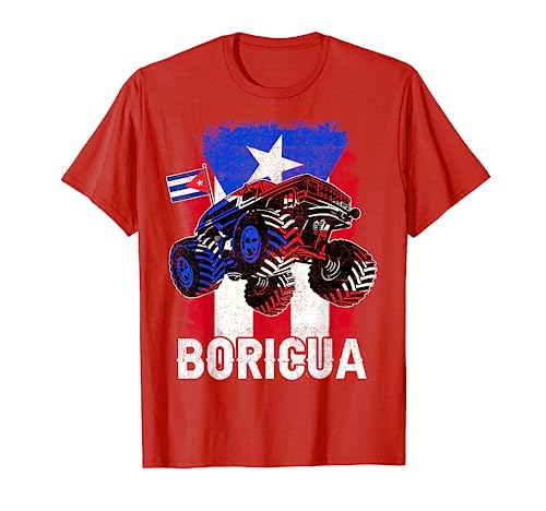 Puerto Rico Flag Boricua Monster Truck Rican Kid Boy Toddler T-Shirt