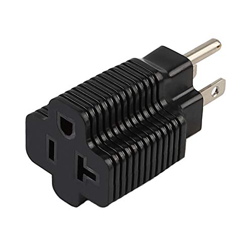 Nema 15 Amp to 20 Amp Plug Adapter ETL Listed NEMA 5-15P to 5-15/20R (Comb 20Amp T Blade) 15 Amp Household Plug to 20 Amp T-Blade AC Power Adapter