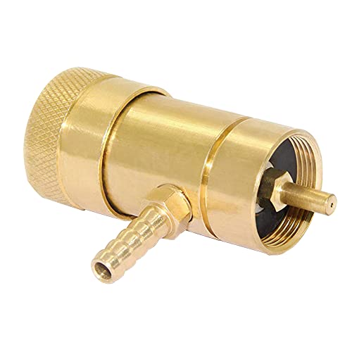 Joywayus Solid Brass Oxygen Regulator Tank Valve Fit Disposable Tanks with 1/4' Barb Fitting