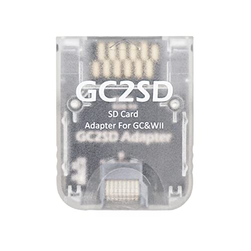 AreMe GC2SD Micro SD Card Adapter TF Card Reader for Gamecube Wii Console (Transparent)