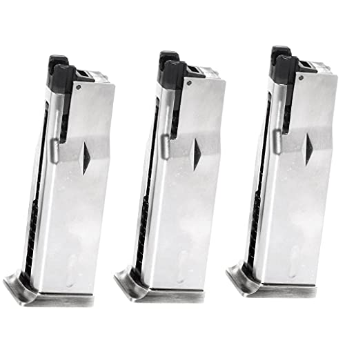 Airsoft Spare Parts WE (WE-TECH) 3pcs 16rd Gas Magazine for WE MAKAROV PMM Series GBB Pistol Silver