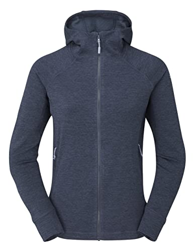 RAB Women's Nexus Hoody Full-Zip Lightweight Fleece Jacket for Hiking & Climbing - Deep Ink - Small