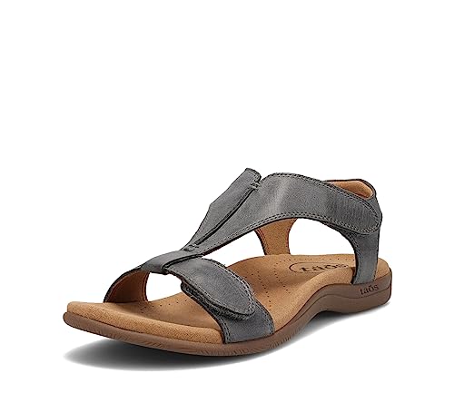 Taos The Show Premium Italian Leather Women's Wedge Sandal Steel 9