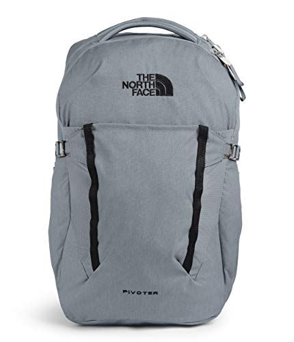 THE NORTH FACE Pivoter Everyday Laptop Backpack, Mid Grey Dark Heather/TNF Black, One Size