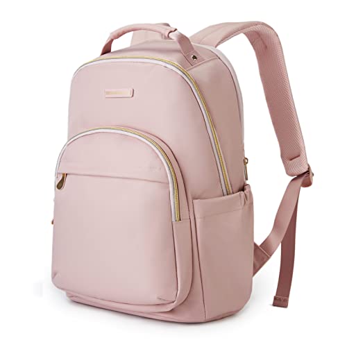 LIGHT FLIGHT Laptop Backpack for Women Computer Bag 15.6 Casual Notebook Backpacks for Work Travel Business Trip College, Practical Gift for Women and Family Pink