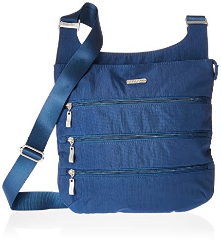 Baggallini unisex adult Big Zipper Travel Crossbody cross body handbags, Blue, One Size US