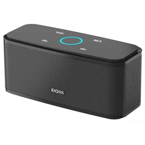 DOSS SoundBox Touch Wireless Bluetooth Speaker with 12W HD Sound and Bass, IPX5 Waterproof, 20H Playtime, Touch Control, Handsfree, Speaker for Office, Home, Outdoor, Travel
