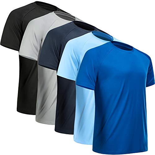 MCPORO Workout Shirts for Men Short Sleeve Quick Dry Athletic Gym Active T Shirt Moisture Wicking