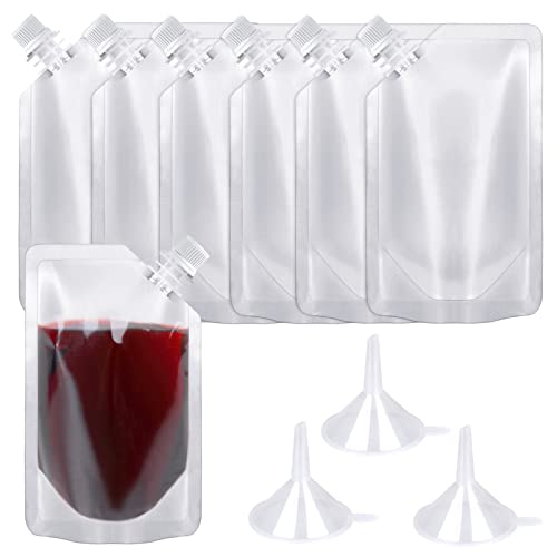 24 Pcs Plastic Flasks, 8 Oz Concealable and Reusable Drink Pouches, Leak-Proof Food Grade Plastic for Travel