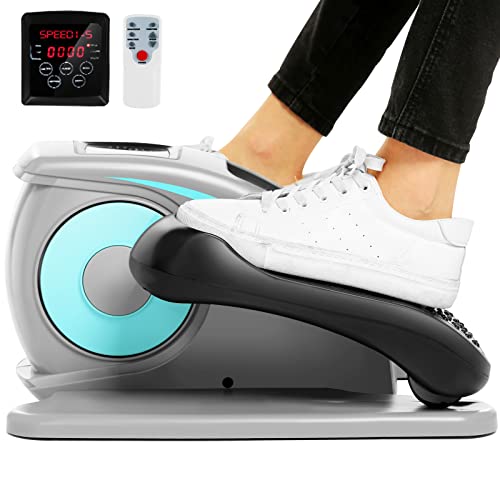 ANCHEER Under Desk Elliptical, Electric Ellipse Leg Exerciser While Sitting for Seniors Adults, Quiet Portable Motorized Seated Foot Pedal Exerciser with Remote Control for Home Office Use