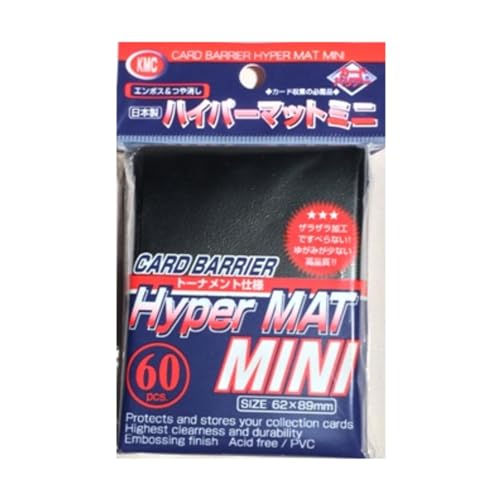 Akashiya Barrier Hyper Mini Card Sleeves for Tournament (60 Piece), Matte Black, 62 x 87mm