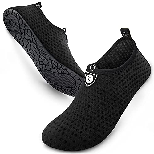 SIMARI Unisex Water Sports Shoes Barefoot Slip-on Indoor Outdoor Sports Activities SWS001 Circular Black