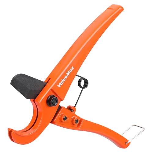 ValueMax PEX Cutter with Teflon Coated Sharp Blade, Hose Cutter with 1/8'-1' Cutting Capacity, Tubing Cutter for PEX, PPR, PE, PP and Rubber Hoses, Suitable for Home and Plumbing Repairs