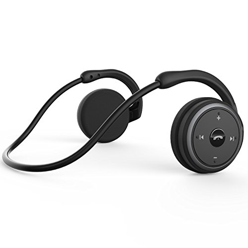 RTUSIA Small Bluetooth Headphones Wrap Around Head - Sports Wireless Headset with Built in Microphone and Crystal-Clear Sound, Foldable and Carried in The Purse, and 12-Hour Battery Life, Black
