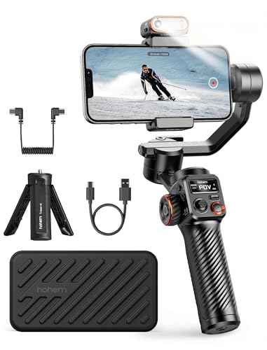 hohem iSteady M6 Kit Gimbal Stabilizer for Smartphone, 2023 Upgraded 3-Axis Phone Gimbal, AI Tracker w/CCT/RGB Fill Light, Gimbal for iPhone 15 Pro Max & Android, Phone Stabilizer for Video Recording
