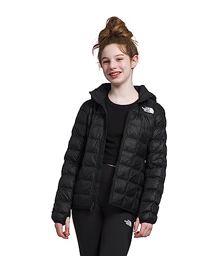 THE NORTH FACE Girls' ThermoBall Hooded Jacket, TNF Black, Small