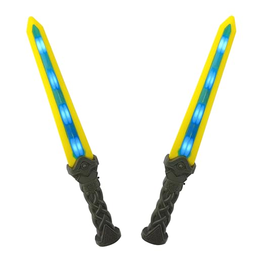 Geospace New 18' Gladiator Geosword Soft & Safe Dueling Toy Swords - 2 Pack with Motion Activated LED Lights & Battle Sounds