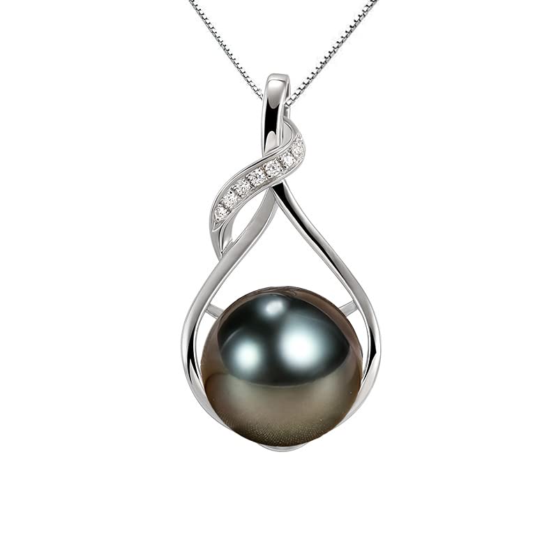 NONNYL Gifts for Women Wife-Tahitian-Black-Pearl-Necklace-Gift for Wife Wedding Birthday Anniversary Jewelry-Mom Girlfriend Her Mothers Day Gifts for Mom Women Valentines Day Christmas Day Gifts