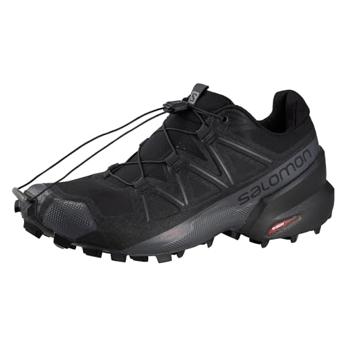 Salomon Speedcross 5 Trail Running Shoes for Men, Black/Black/Phantom, 10