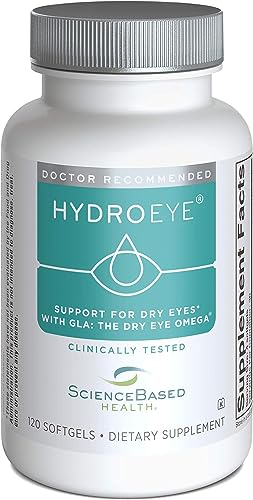 HydroEye Softgels - Dry Eye Relief - Features GLA, EPA, DHA and Other Key Nutrients - 120 Count