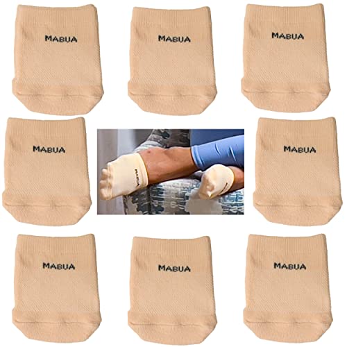 MUBUA Toe Topper Half socks for Women breathable No Show Liner Hidden Toe Covers Seamless Low Cut Black White Nude Gray Grip Non Slip Mule Sock for clogs 8 pairs