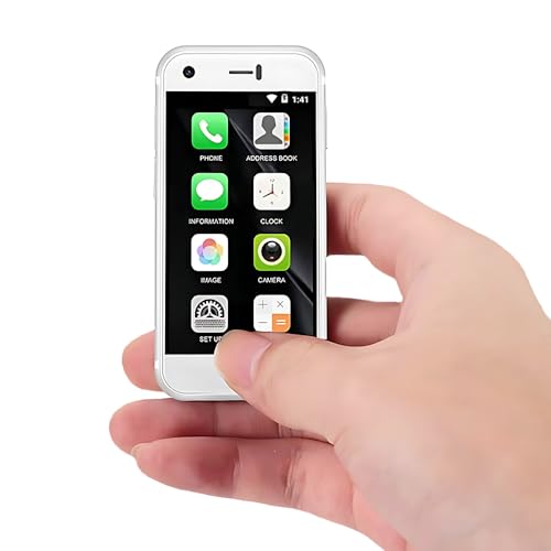 Hipipooo Super Small Mini Smartphone 3G Dual SIM Mobile Phone 1GB RAM 8GB ROM 5.0MP Quad Core Dual Standby Unlocked Small Phones Kids Phone Pocket 2.5 Inch Android Mini Cellphone (White)