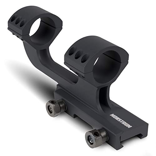 Monstrum Ultralight H-Series Cantilever Offset Picatinny Scope Mount | 1 Inch Diameter | Black