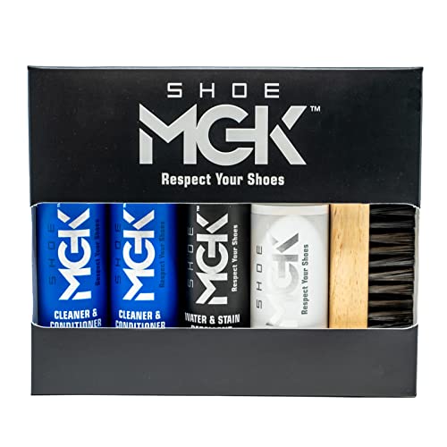 Shoe MGK MVP Sneaker Cleaner Kit - Cleaner & Conditioner, Water & Stain Repellent, White Touch-Up, with Shoe Brush to Clean and Whiten Leather, Canvas, Fabric Shoes