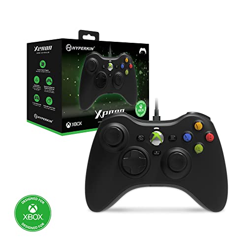 Xenon Wired Controller - Black - Officially licensed Xbox 360 Controller replica for use with Xbox Series X|S, Xbox One, Windows 10|11, PC, Video Game Controller, 3.5MM Audio Jack, Impulse Triggers, Plug and Play Gaming Gamepad