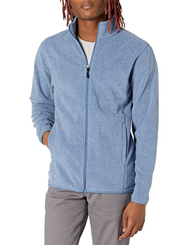 Amazon Essentials Men's Full-Zip Fleece Jacket (Available in Big & Tall), Blue Heather, XX-Large