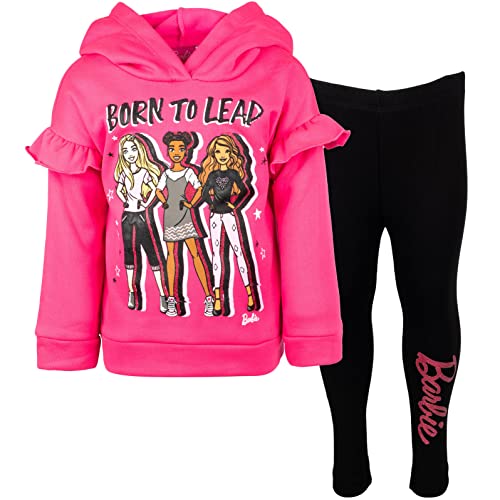 Barbie Toddler Girls Pullover Fleece Hoodie and Leggings Outfit Set Black 4T