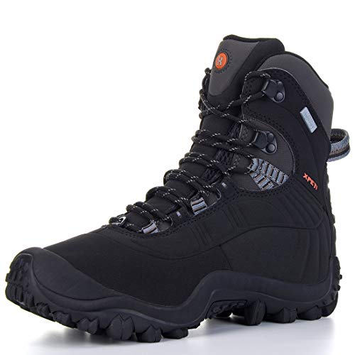 XPETI Hiking Boots Women Waterproof Lightweight Ankle Support Work Boot Black 8