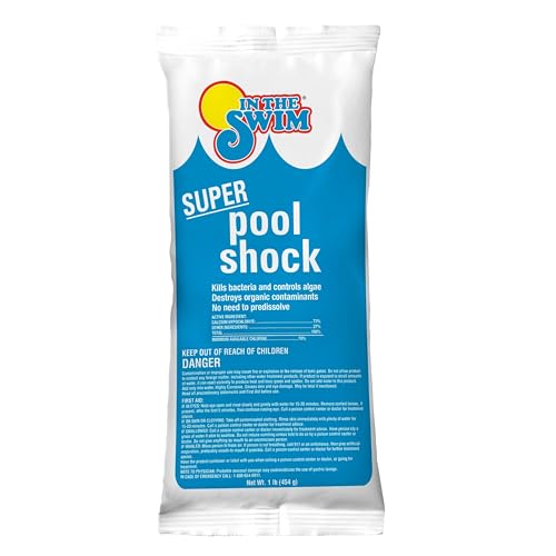 In The Swim Super Pool Shock Swimming Pool Sanitizer - Fast Dissolving, Non-Stabilized - 70% Available Chlorine - 6 x 1 Pound Bags