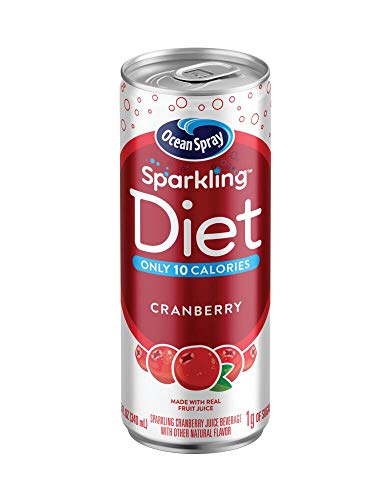 Ocean Spray Sparkling Diet Cranberry Juice Drink, 11.5 Fl Oz Cans, 4 Count (Pack of 24)