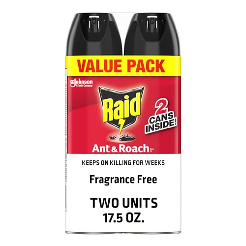 Raid Ant & Roach Killer 26, Fragrance Free Bug Killer for Home Use, Kills Bugs on Contact, 17.5 Oz, 2 Count