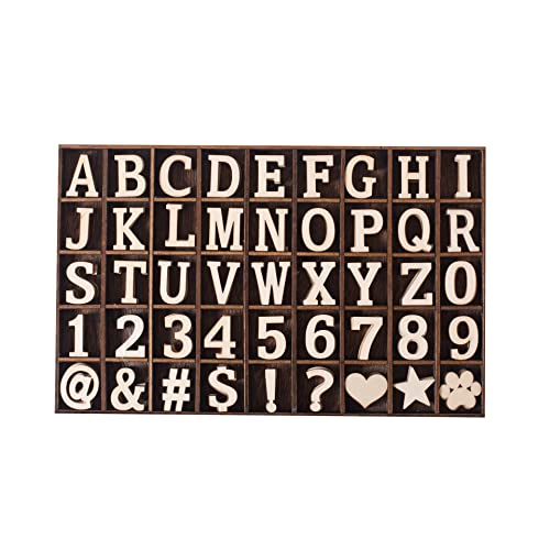 270 Pieces 1 Inch Wood Alphabet Letters Wooden Numbers Mini Blank Wood Symbols Unfinished Wood Heart Star Paw with Rustic Storage Tray for Home Decor Spelling Education Homemade Crafts Party Gifts