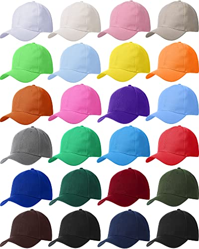 23 Pieces Blank Baseball Caps Bulk Running Retro Adjustable Plain Sports Unisex Trucker Hats for Women Man Multi Colored