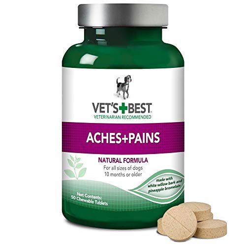 Vet’s Best Aches + Pains Dog Supplement - Vet Formulated for Dog Occasional Discomfort and Hip and Joint Support - 50 Chewable Tablets(Pack of 1)