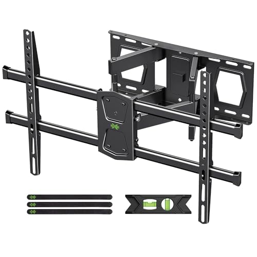 USX MOUNT Full Motion Wall Mount for 42'-82' TVs, Swivel and Tilt Bracket with Articulating 6 Arms, Max VESA 600x400mm, 120 lbs, 16' Wood Studs with Drilling Template