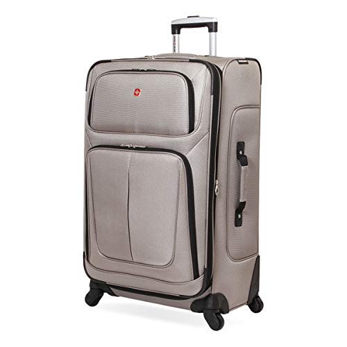SwissGear Sion Softside Expandable Roller Luggage, Pewter, Checked-Large 29-Inch