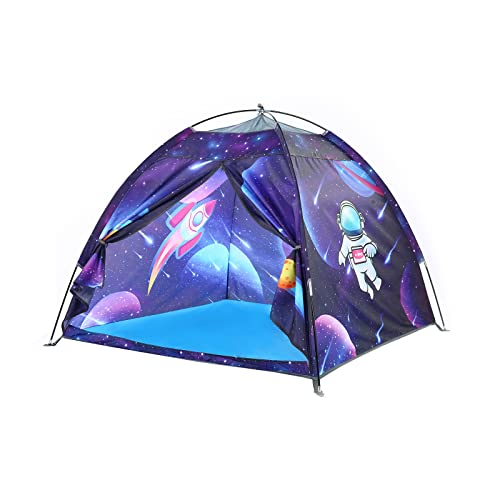 Space World Foldable Kids Play Tent - Spaceship Pop Up Tent for Indoor & Outdoor Play, Party & Playhouse for Boys & Girls - 47x47x41 inches (Purple)