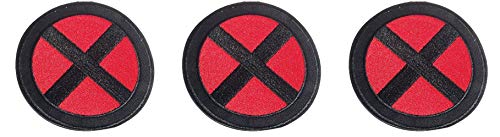Xmen X Logo 3 1/2 Inches Tall Embroidered Set of 3 Patches
